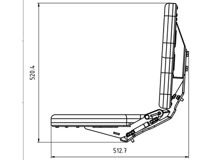 samo Beifahrersitz für Fendt Traktor Farmer 400 Vario; Favorit 700, 900 Vario; Vario 200, 300, 400, 700, 800, 900